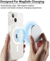 VAKIBO Megnatic Magsafe Transparent Soft with Hard back Back Cover Case With Camera Protection Ring Suitable for Apple iPhone 15