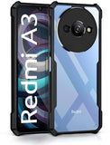 VAKIBO Best Selling Black and Transparent Back Cover Case Made With Soft TPU and Acrylic With 4 Corner and Camera Protection Suitable for Mi Redmi A3