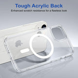 VAKIBO Megnatic Magsafe Transparent Soft with Hard back Back Cover Case With Camera Protection Ring Suitable for Apple iPhone 14