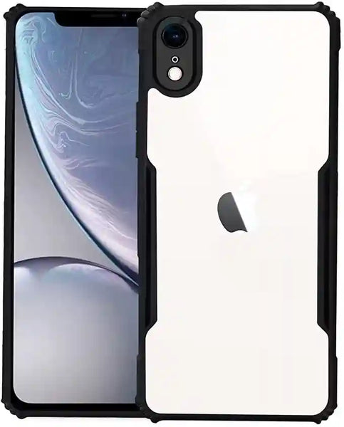 VAKIBO Best Selling Black and Transparent Back Cover Case Made With Soft TPU and Acrylic With 4 Corner and Camera Protection Suitable for Apple iPhone XR