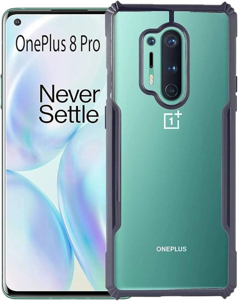 VAKIBO Best Selling Black and Transparent Back Cover Case Made With Soft TPU and Acrylic With 4 Corner and Camera Protection Suitable for OnePlus 8 Pro