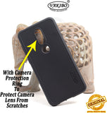 VAKIBO Niukin Dotted Design Black Coloured Soft TPU Rubber Back Cover Case With Camera Protection Ring Suitable for Nokia 6.1 Plus