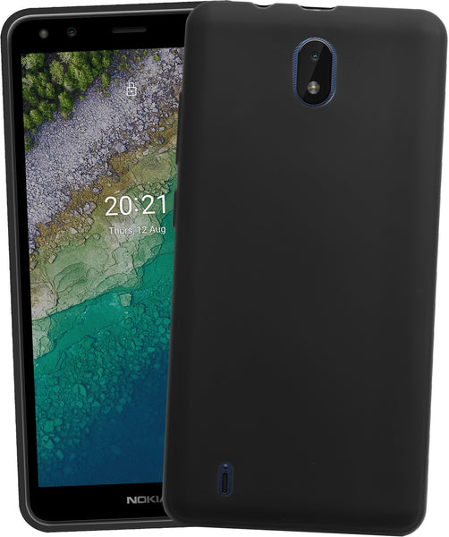 VAKIBO Matte Frosted Black Coloured Soft TPU Back Cover Case Suitable for Nokia C01 Plus