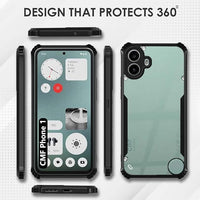 VAKIBO Super Premium Black Border Transparent Case With Corner Protection & Camera Protection Suitable for Nothing Phone CMF 1