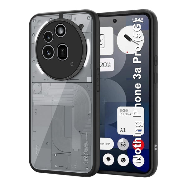 VAKIBO Best Selling Black and Transparent Back Cover Case Made With Soft TPU and Acrylic With 4 Corner and Camera Protection Suitable for Nothing Phone 3A Pro
