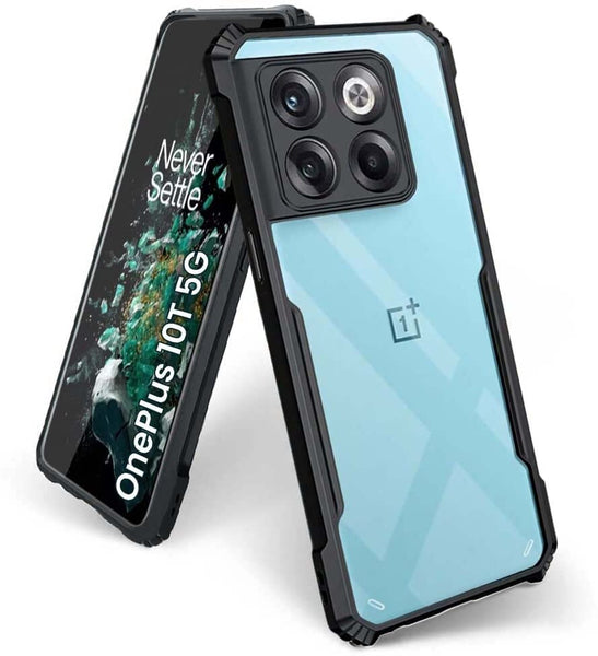 VAKIBO Super Premium Black Border Transparent Case With Corner Protection & Camera Protection Suitable for OnePlus 10T