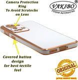 VAKIBO Golden Chrome Border White Coloured Soft TPU Back Cover Case With Camera Protection Suitable for OnePlus Nord 2T