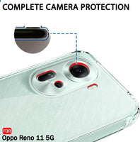 VAKIBO Premium Clear 1.5MM Thick Transparent Soft TPU Rubber Back Cover Case With Camera Protection Suitable for Oppo Reno11