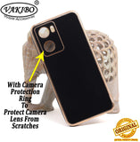 VAKIBO Golden Chrome Border Black Coloured Soft TPU Back Cover Case With Camera Protection Suitable for Oppo A57
