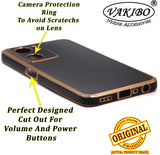 VAKIBO Golden Chrome Border Black Coloured Soft TPU Back Cover Case With Camera Protection Suitable for Oppo A57