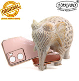 VAKIBO Golden Chrome Border Peach Coloured Soft TPU Back Cover Case With Camera Protection Suitable for Oppo A57