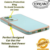 VAKIBO Golden Chrome Border Pista Green Coloured Soft TPU Back Cover Case With Camera Protection Suitable for Oppo A57