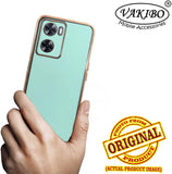 VAKIBO Golden Chrome Border Pista Green Coloured Soft TPU Back Cover Case With Camera Protection Suitable for Oppo A57