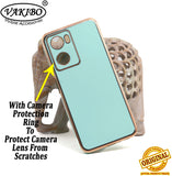 VAKIBO Golden Chrome Border Pista Green Coloured Soft TPU Back Cover Case With Camera Protection Suitable for Oppo A57