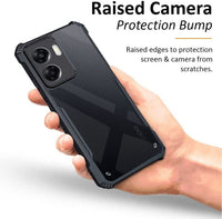 VAKIBO Best Selling Black and Transparent Back Cover Case Made With Soft TPU and Acrylic With 4 Corner and Camera Protection Suitable for Oppo A57