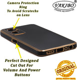 VAKIBO Golden Chrome Border Black Coloured Soft TPU Back Cover Case With Camera Protection Suitable for Oppo A96