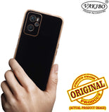 VAKIBO Golden Chrome Border Black Coloured Soft TPU Back Cover Case With Camera Protection Suitable for Oppo A96