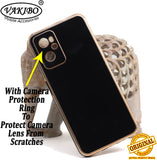 VAKIBO Golden Chrome Border Black Coloured Soft TPU Back Cover Case With Camera Protection Suitable for Oppo A96