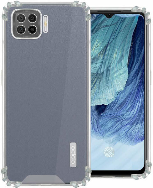 VAKIBO Super Premium Soft TPU Transparent Case With Dustplug,Side Grip,Corner Protection,lanyard Cuts,Camera Protection Suitable for Oppo F17