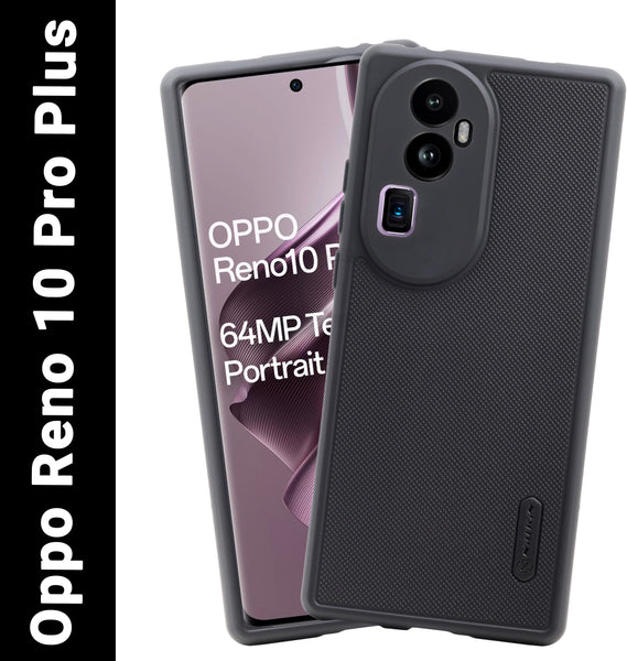 VAKIBO Niukin Dotted Design Black Coloured Soft TPU Rubber Back Cover Case With Camera Protection Ring Suitable for Oppo Reno 10 Pro Plus