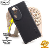 VAKIBO Niukin Dotted Design Black Coloured Soft TPU Rubber Back Cover Case With Camera Protection Ring Suitable for Oppo Reno 10 Pro Plus