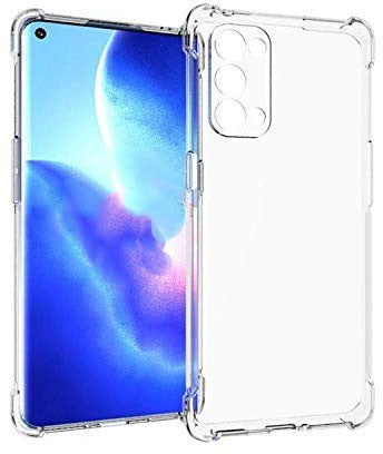 VAKIBO Super Premium Soft TPU Transparent Case With Dustplug,Side Grip,Corner Protection,lanyard Cuts,Camera Protection Suitable for Oppo Reno 5