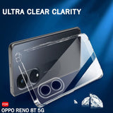 VAKIBO Premium Clear 1.5MM Thick Transparent Soft TPU Rubber Back Cover Case With Camera Protection Suitable for Oppo Reno8T 5G