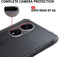 VAKIBO Premium Clear 1.5MM Thick Transparent Soft TPU Rubber Back Cover Case With Camera Protection Suitable for Oppo Reno8T 5G
