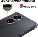 VAKIBO Premium Clear 1.5MM Thick Transparent Soft TPU Rubber Back Cover Case With Camera Protection Suitable for Oppo Reno8T 5G
