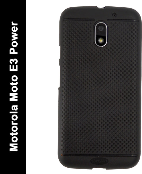 VAKIBO Dotted Design Black Coloured Soft TPU Back Cover Case Suitable for Moto E3 Power