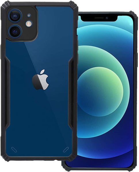 VAKIBO Super Premium Black Border Transparent Case With Corner Protection & Camera Protection Suitable for iPhone 12