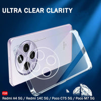 VAKIBO Premium Clear 1.5MM Thick Transparent Soft TPU Rubber Back Cover Case With Camera Protection Suitable for Mi Redmi 14C 5G