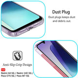 VAKIBO Premium Clear 1.5MM Thick Transparent Soft TPU Rubber Back Cover Case With Camera Protection Suitable for Mi Redmi 14C 5G
