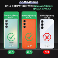VAKIBO Premium Clear 2MM Thick Transparent Soft TPU Rubber Back Cover Case With Camera Protection Suitable for Samsung Galaxy M55S