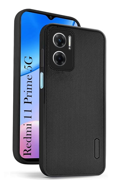 VAKIBO Niukin Dotted Design Black Coloured Soft TPU Rubber Back Cover Case With Camera Protection Ring Suitable for Mi Redmi 11 Prime 5G
