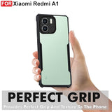 VAKIBO Best Selling Black and Transparent Back Cover Case Made With Soft TPU and Acrylic With 4 Corner and Camera Protection Suitable for Mi Redmi A1