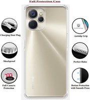 VAKIBO Premium Clear 1.5MM Thick Transparent Soft TPU Rubber Back Cover Case With Camera Protection Suitable for Realme 9i 5G