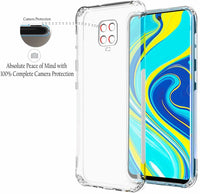 VAKIBO Super Premium Soft TPU Transparent Case With Dustplug,Side Grip,Corner Protection,lanyard Cuts,Camera Protection Suitable for Redmi Note 9 Pro