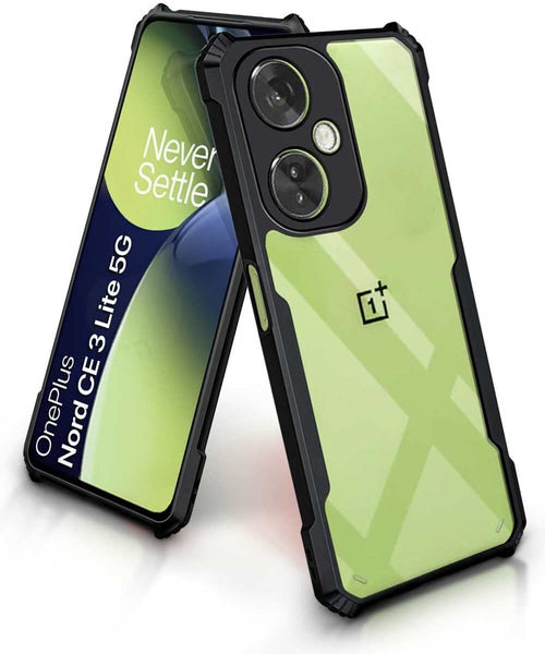 VAKIBO Super Premium Black Border Transparent Case With Corner Protection & Camera Protection Suitable for OnePlus Nord CE3 Lite