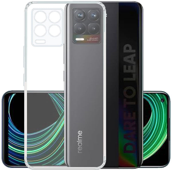 VAKIBO Premium Clear 1.5MM Thick Transparent Soft TPU Rubber Back Cover Case With Camera Protection Suitable for Realme 8 4G