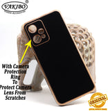 VAKIBO Golden Chrome Border Black Coloured Soft TPU Back Cover Case With Camera Protection Suitable for Realme 9 Pro