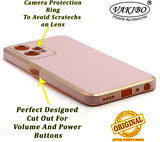 VAKIBO Golden Chrome Border Peach Coloured Soft TPU Back Cover Case With Camera Protection Suitable for Realme 9 Pro