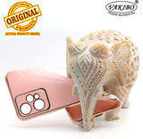 VAKIBO Golden Chrome Border Peach Coloured Soft TPU Back Cover Case With Camera Protection Suitable for Realme 9 Pro