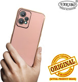 VAKIBO Golden Chrome Border Peach Coloured Soft TPU Back Cover Case With Camera Protection Suitable for Realme 9 Pro