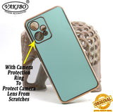 VAKIBO Golden Chrome Border Pista Green Coloured Soft TPU Back Cover Case With Camera Protection Suitable for Realme 9 Pro