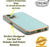 VAKIBO Golden Chrome Border Pista Green Coloured Soft TPU Back Cover Case With Camera Protection Suitable for Realme 9 Pro