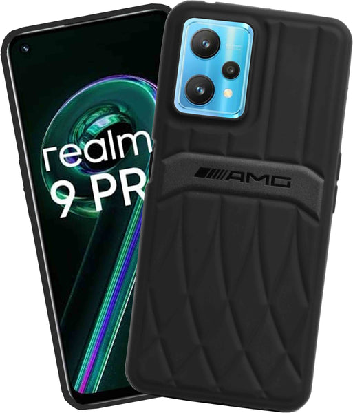 VAKIBO Premium AMG Black Coloured Soft TPU Rubber Back Cover Case Suitable for Realme 9 Pro