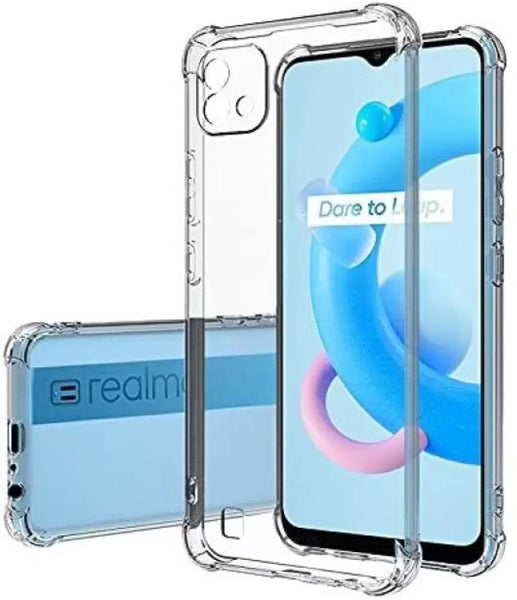 VAKIBO Super Premium Soft TPU Transparent Case With Dustplug,Side Grip,Corner Protection,lanyard Cuts,Camera Protection Suitable for Realme C20