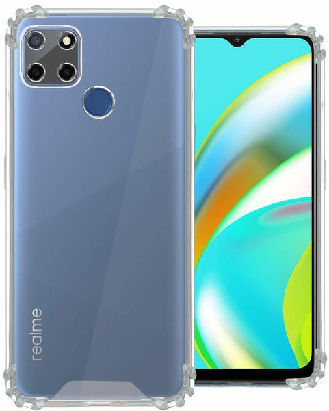 VAKIBO Super Premium Soft TPU Transparent Case With Dustplug,Side Grip,Corner Protection,lanyard Cuts,Camera Protection Suitable for Realme C25s