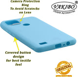 VAKIBO 1.2 MM Thick Sky Blue Coloured Soft TPU Rubber Back Cover Case With Camera Protection Ring Suitable for Realme C21